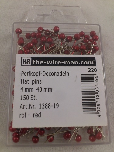 Colored pins 4 mm 150 p. red